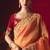 orange fancy saree with sequins dhaga & thread embroidered butti and designer blouse