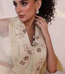 White embroidered crepe co ord set