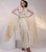 White embroidered crepe co ord set