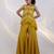 Yellow embroidered chinon co ord set