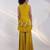 Yellow embroidered chinon co ord set