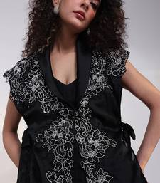 Black embroidered tissue co ord set