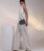 White embroidered crepe co ord set