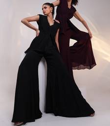 Black embroidered chinon co ord set