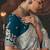 sky blue silk blend with heavy embroidery work wedding wear designer saree