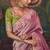 baby pink silk blend with heavy embroidery work wedding wear designer saree