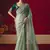 pista fancy saree with sequins dhaga & thread embroidered butti and designer blouse