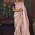 light baby pink silk blend with heavy embroidery work wedding wear designer saree