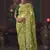 olive silk blend with heavy embroidery work wedding wear designer saree