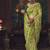 olive silk blend with heavy embroidery work wedding wear designer saree