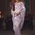 lavender silk blend with heavy embroidery work wedding wear designer saree