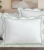 400TC Cotton Scallop Embroidery & Border Sateen Solid Pillow Sham