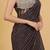 Dark grey crepe corset and saree with sequins cutdana and pearl embroidery