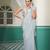 Powder blue georgette silver sequin saree set