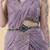 Mauve shimmer georgette draped saree with crystal embroidery