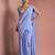 Blue crepe drape saree with pearl work blouse