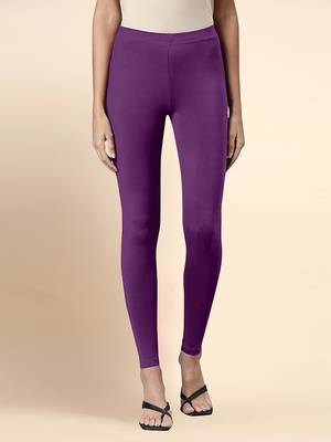 BerryPurple Microfiber elastane stretch soft ankle length leggings with ultrasoft waistband 1