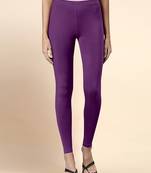 BerryPurple Microfiber elastane stretch soft ankle length leggings with ultrasoft waistband