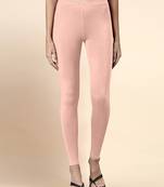 Blush Microfiber elastane stretch soft ankle length leggings with ultrasoft waistband