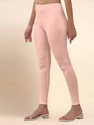 Blush Microfiber elastane stretch soft ankle length leggings with ultrasoft waistband 3