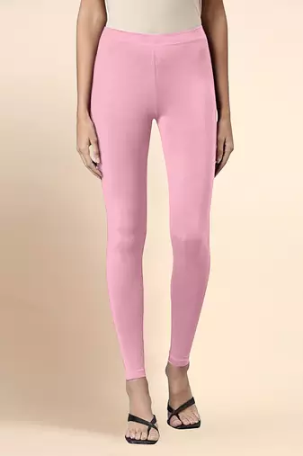 CottonCandy Microfiber elastane stretch soft ankle length leggings with ultrasoft waistband