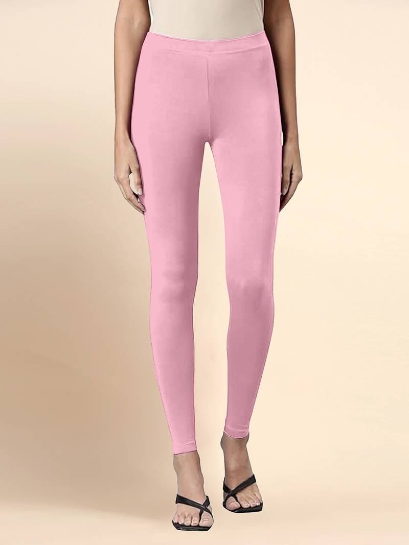 CottonCandy Microfiber elastane stretch soft ankle length leggings with ultrasoft waistband