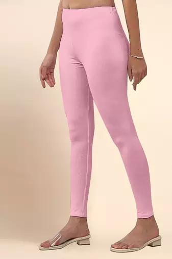 CottonCandy Microfiber elastane stretch soft ankle length leggings with ultrasoft waistband