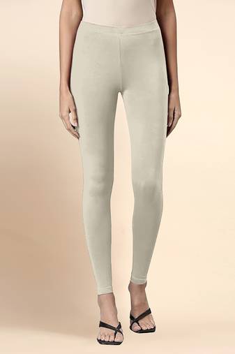 DarkBeige Microfiber elastane stretch soft ankle length leggings with ultrasoft waistband