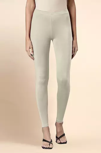 DarkBeige Microfiber elastane stretch soft ankle length leggings with ultrasoft waistband