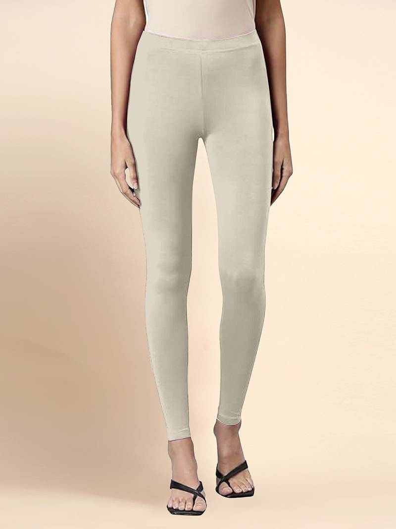 DarkBeige Microfiber elastane stretch soft ankle length leggings with ultrasoft waistband