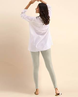 DarkBeige Microfiber elastane stretch soft ankle length leggings with ultrasoft waistband 2