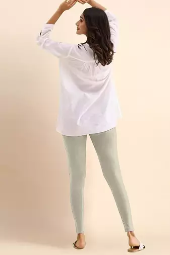 DarkBeige Microfiber elastane stretch soft ankle length leggings with ultrasoft waistband