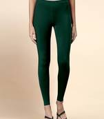 DarkGreen Microfiber elastane stretch soft ankle length leggings with ultrasoft waistband