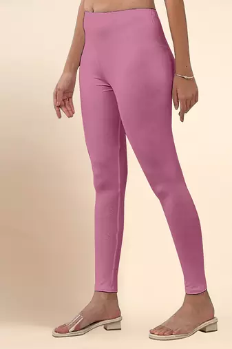 Flamingo Microfiber elastane stretch soft ankle length leggings with ultrasoft waistband