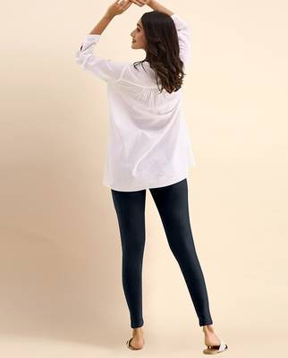 Grey Microfiber elastane stretch soft ankle length leggings with ultrasoft waistband 2