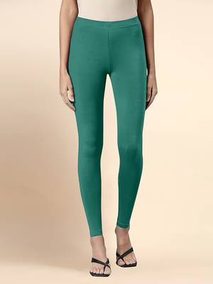 LightGreen Microfiber elastane stretch soft ankle length leggings with ultrasoft waistband 1