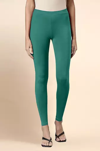 LightGreen Microfiber elastane stretch soft ankle length leggings with ultrasoft waistband