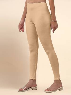 LightPeach Microfiber elastane stretch soft ankle length leggings with ultrasoft waistband 3