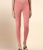 LightPink Microfiber elastane stretch soft ankle length leggings with ultrasoft waistband