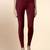 Maroon Microfiber elastane stretch soft ankle length leggings with ultrasoft waistband