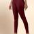 Maroon Microfiber elastane stretch soft ankle length leggings with ultrasoft waistband
