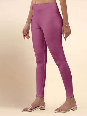 OnionPink Microfiber elastane stretch soft ankle length leggings with ultrasoft waistband 3
