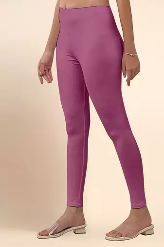 OnionPink Microfiber elastane stretch soft ankle length leggings with ultrasoft waistband