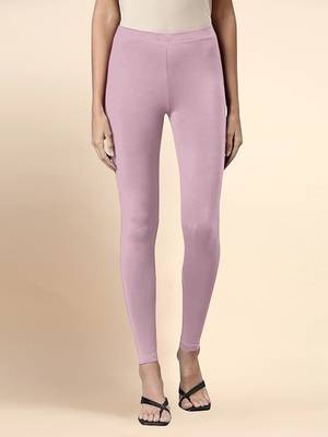OrchidPink Microfiber elastane stretch soft ankle length leggings with ultrasoft waistband 1