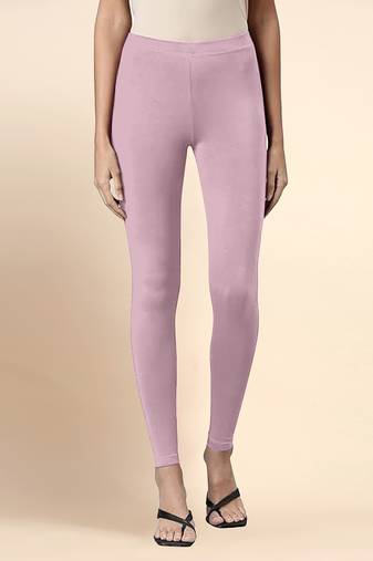 OrchidPink Microfiber elastane stretch soft ankle length leggings with ultrasoft waistband