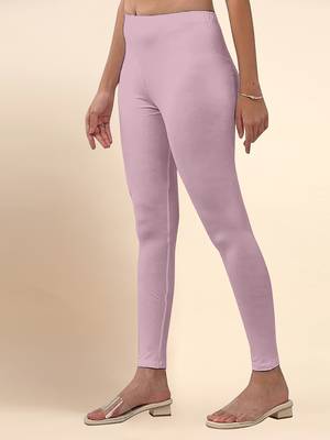 OrchidPink Microfiber elastane stretch soft ankle length leggings with ultrasoft waistband 3