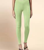 PaleGreen Microfiber elastane stretch soft ankle length leggings with ultrasoft waistband