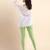 PaleGreen Microfiber elastane stretch soft ankle length leggings with ultrasoft waistband