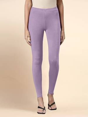 PalePurple Microfiber elastane stretch soft ankle length leggings with ultrasoft waistband 1