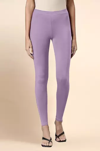 PalePurple Microfiber elastane stretch soft ankle length leggings with ultrasoft waistband